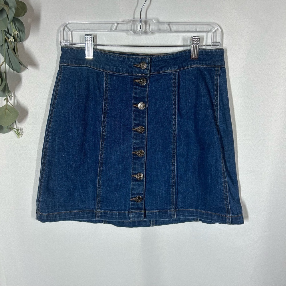 Mudd | Cotton Y2K Vintage Button Down Jean Denim Mini Skirt Size 11 Juniors